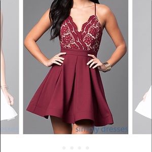 red lace top dress